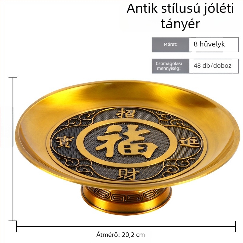 Ötvözetből készült kínáló tál otthoni Buddhához – vastagított gyümölcstál