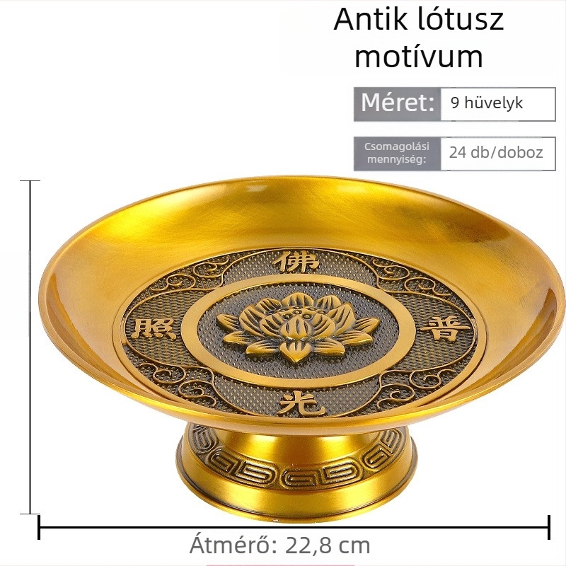Ötvözetből készült kínáló tál otthoni Buddhához – vastagított gyümölcstál