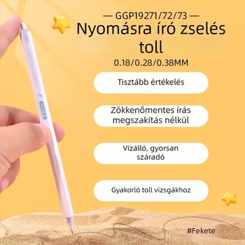 Master 19271 nyomógombos gél toll 0,18 mm ultra-vékony gyorsan száradó, teljes tűhegyes vég, 0,38 mm gyakorláshoz