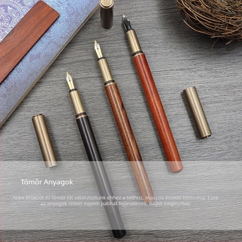 Fa burkolatú bronz toll, retro stílusú kaligráfiához és íráshoz, modell M2