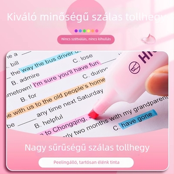 Deli fluoreszcens kiemelő toll diákoknak – színes kiemelő marker akvarell hatással