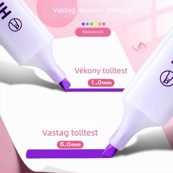 Deli fluoreszcens kiemelő toll diákoknak – színes kiemelő marker akvarell hatással