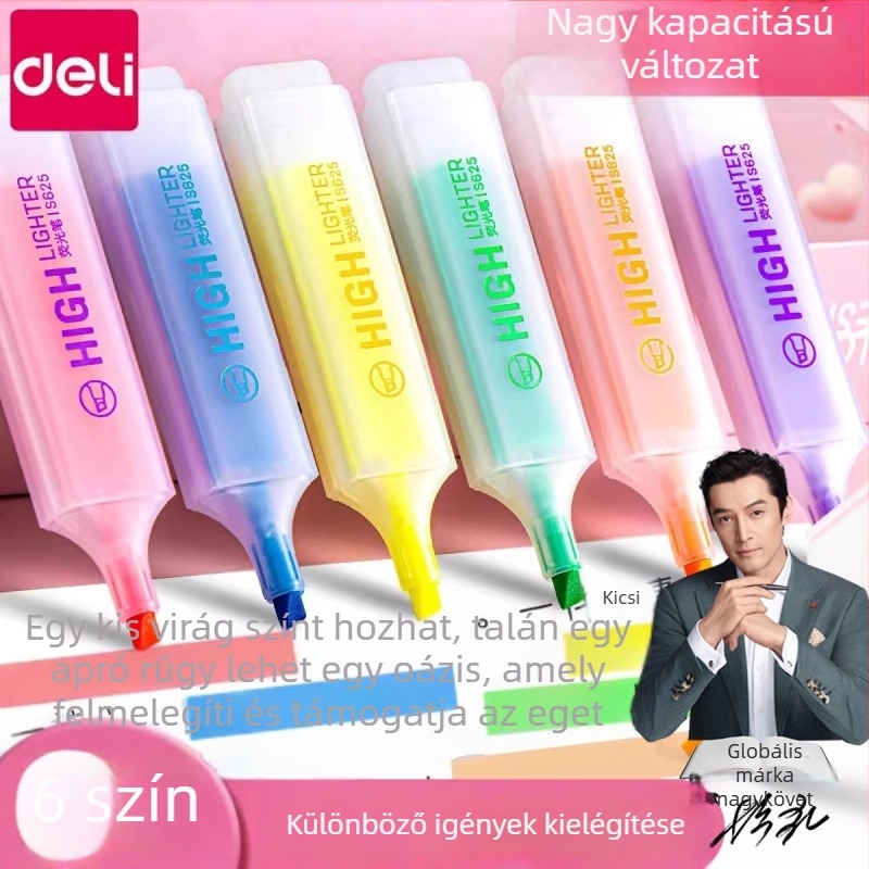 Deli fluoreszcens kiemelő toll diákoknak – színes kiemelő marker akvarell hatással