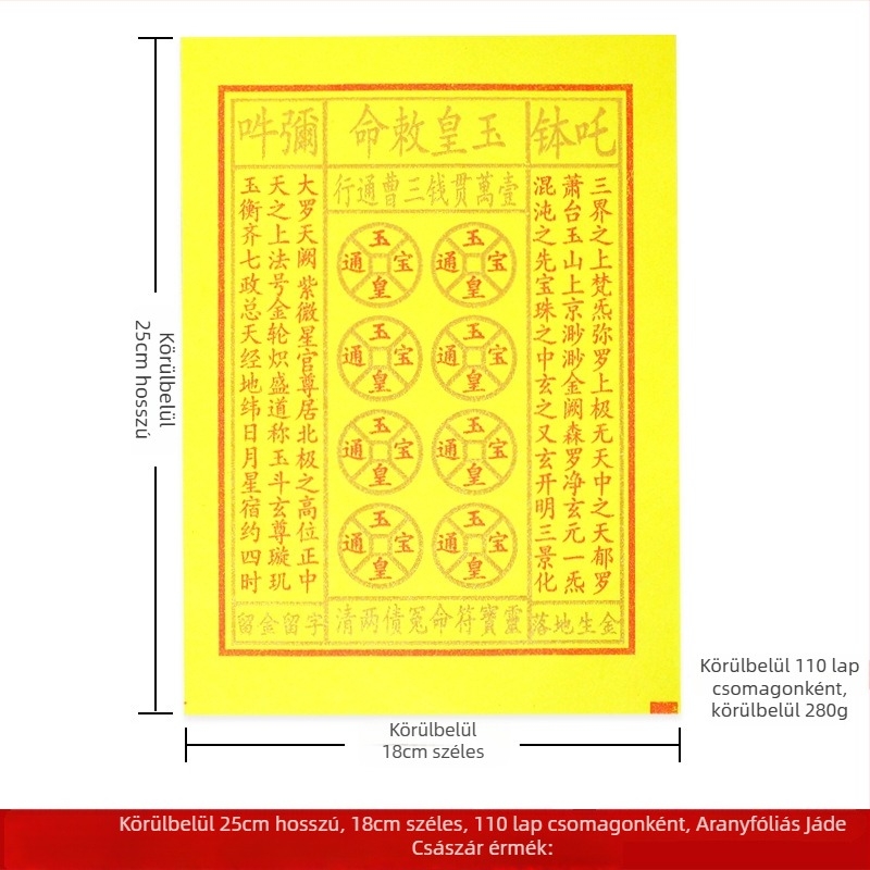 Jade Emperor sárga jós papírkészlet Lingbao és Tongbao érmékkel