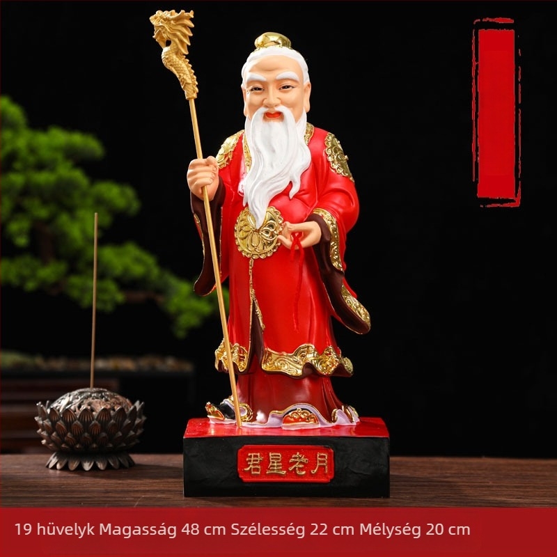 Moon Old gyanta Buddha szobor, dísztárgy, méretek 12/16/19 hüvelyk