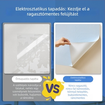 Öntapadó elektrosztatikus falvédő fólia, anti-sérülés, karcolás elleni védelem, nem károsítja a falat, otthonra és oktatási terekbe