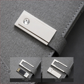 Vezeték nélküli töltésű notesz ajándékcsomag Power Bankkal, USB flash meghajtóval ellátott notesz és irodai notesz egyéni logóval
