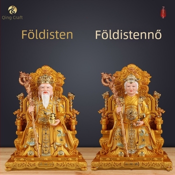 Gyantából készült Föld Isten és Föld Anya istennő szobrai, a ház bejáratához, védelem
