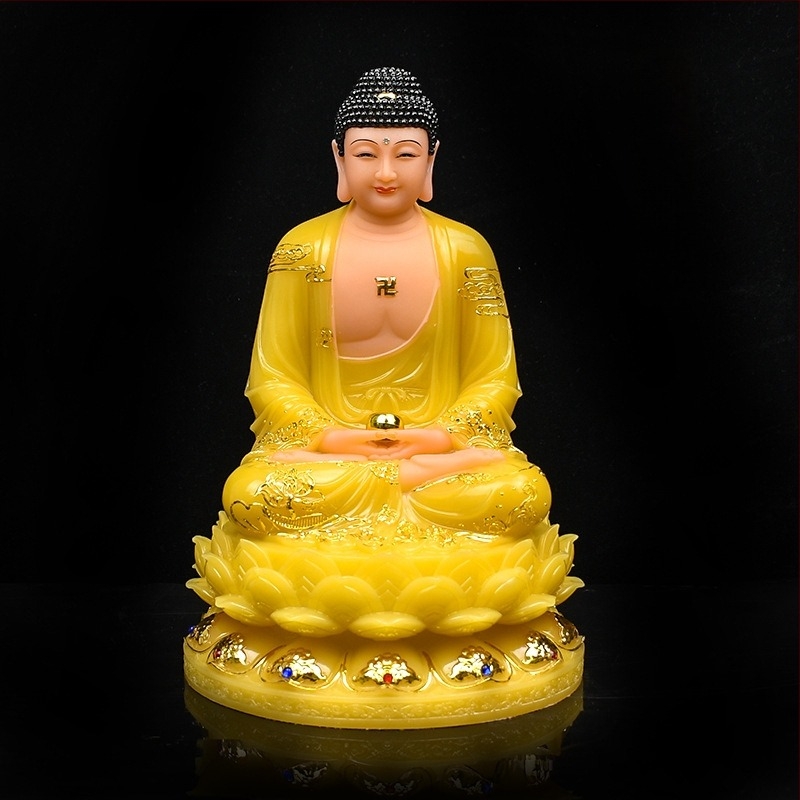 Guanyin Bodhiszattva házi használatra fehér márványból készült szobor Shakyamuni, Ksitigarbha és Maitreya – Három Szentek