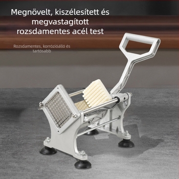 Többfunkciós krumplivágó push-pull működtetéssel, szeletekre és kockákra vágáshoz, rozsdamentes acél konyhai eszköz