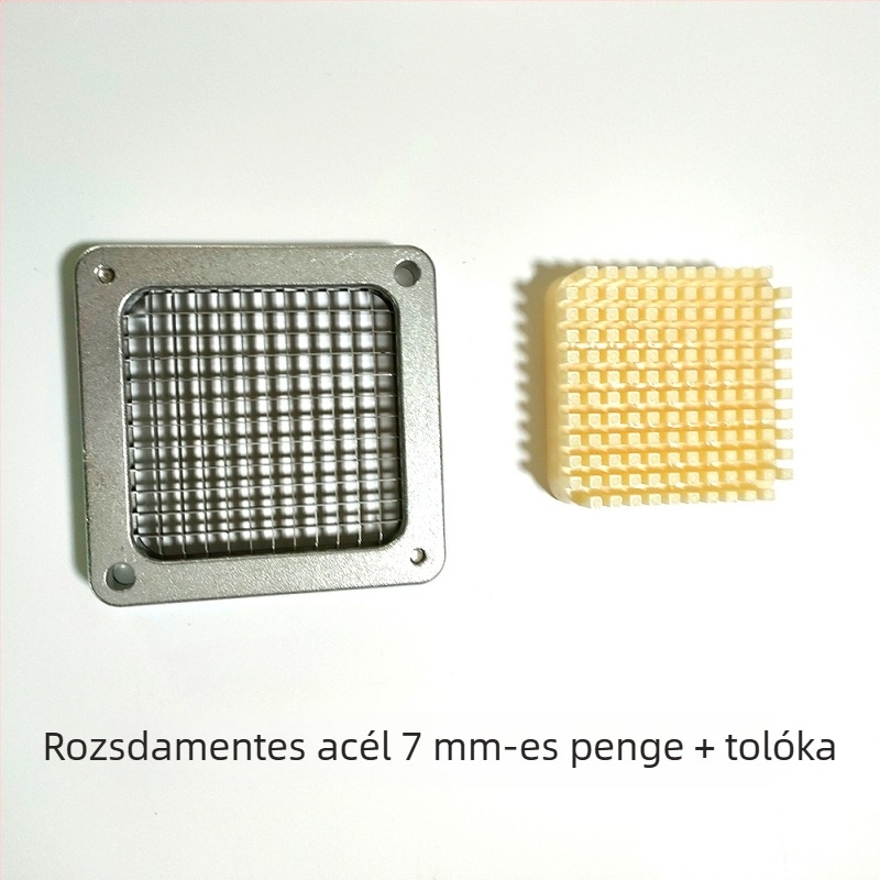 Többfunkciós krumplivágó push-pull működtetéssel, szeletekre és kockákra vágáshoz, rozsdamentes acél konyhai eszköz