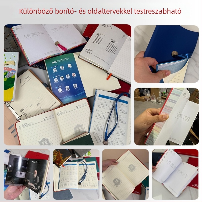 Klasszikus üzleti értekezlet jegyzetfüzet A5/B5, kemény borítóval és csattal, vastagított irodai tervező