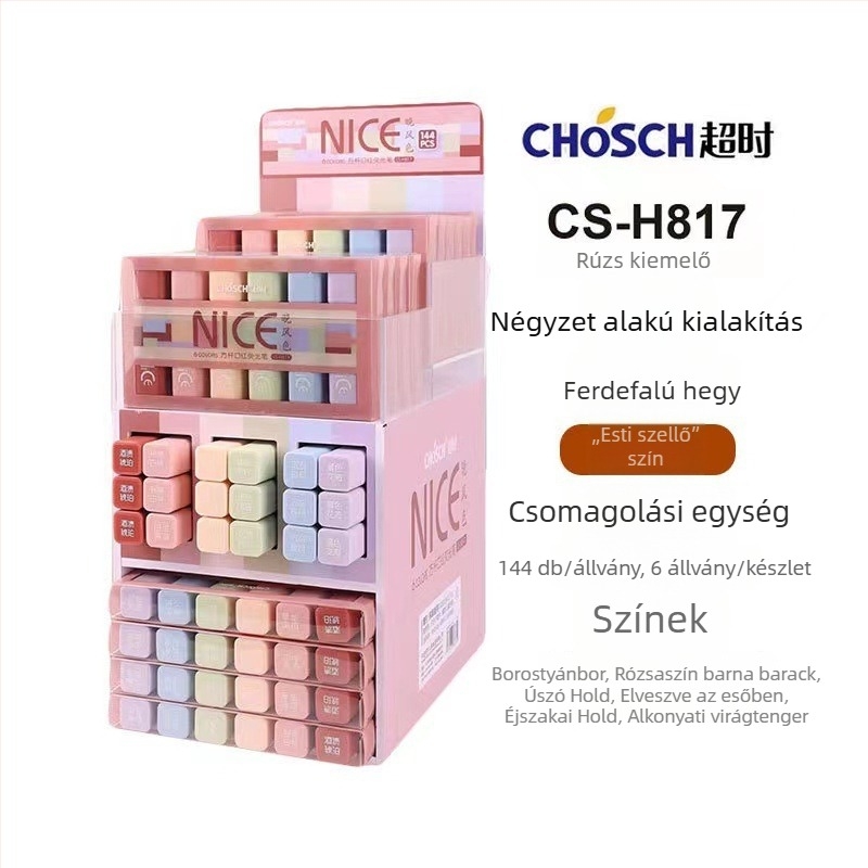 Rúzs alakú mini jelölő, 6 színű, hordozható diákoknak