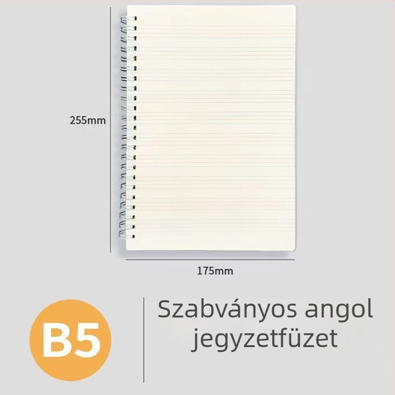 A5-ös spirálfüzet matt, átlátszó PP borítóval, leválasztható lapokkal, 80 oldal