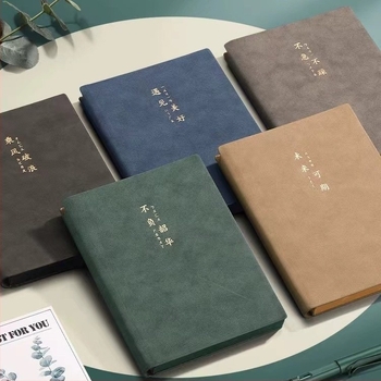 Négy nagy notesz, ultra vastag, egyszerű design, műbőr borító, cérnás kötés, irodai jegyzetfüzetek egyetemistáknak
