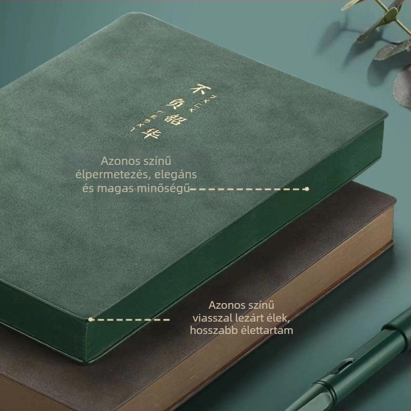 Négy nagy notesz, ultra vastag, egyszerű design, műbőr borító, cérnás kötés, irodai jegyzetfüzetek egyetemistáknak