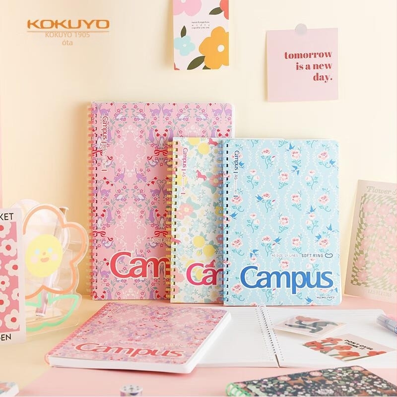 KOKUYO Campus Kato Wood Series A5 és B5 puha spirálos jegyzetfüzetek általános és középiskolás diákok számára