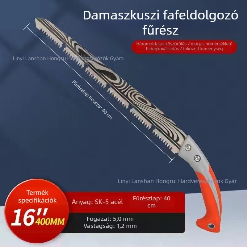 Hosszított kézi fűrész fa- és kertészeti munkákhoz, extralarge méret, fákhoz és palántákhoz