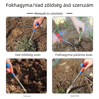 Kerti ásó gyomláláshoz és ásáshoz — kis ásó fokhagyma ásásához, pitypang és virágültetés, talaj ásása, kültéri használat