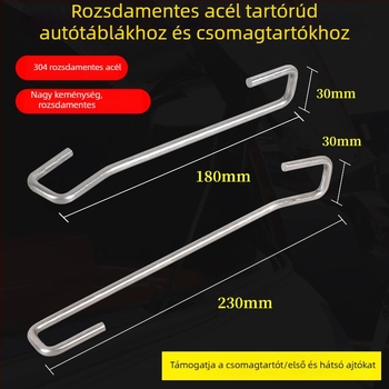 Rozsdamentes acélból készült csomagtartó-támasztó rúd ajtóhoz és fólia felhelyezéséhez tartó kampók