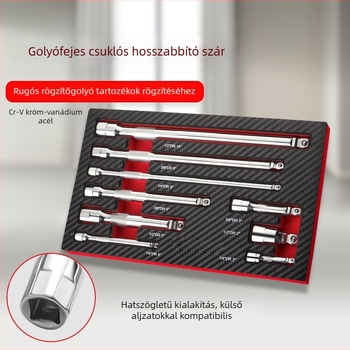 Gömbfejes csatlakozó rudak készlet, hosszabbítókkal és hosszú rudakkal különböző hosszúságokban (Nagy, Közepes, Kicsi)