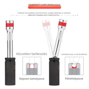 Gömbfejes csatlakozó rudak készlet, hosszabbítókkal és hosszú rudakkal különböző hosszúságokban (Nagy, Közepes, Kicsi)