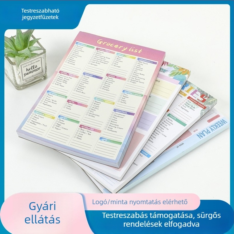 Mágneses, téphető emlékeztető notesz vastag papírral — kompakt kis jegyzetfüzet