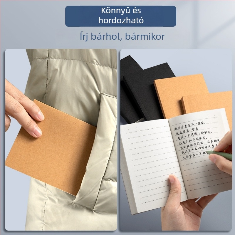Minimalista A6 jegyzetfüzet, kompakt zsebfüzet a szótárhoz, vintage Kraft papír