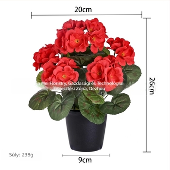 Mesterséges begónia, pothos és borostyán levelű kúszónövény köteg, műanyag levelekkel díszítésre, magasság kb. 36 cm