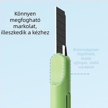 NS067 Többfunkciós kés fekete penge, korrózióálló, papírvágó, nyakba akasztható, ABS+fém