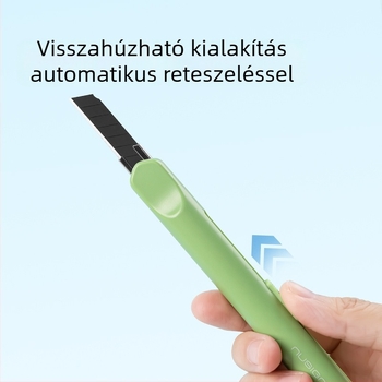 NS067 Többfunkciós kés fekete penge, korrózióálló, papírvágó, nyakba akasztható, ABS+fém