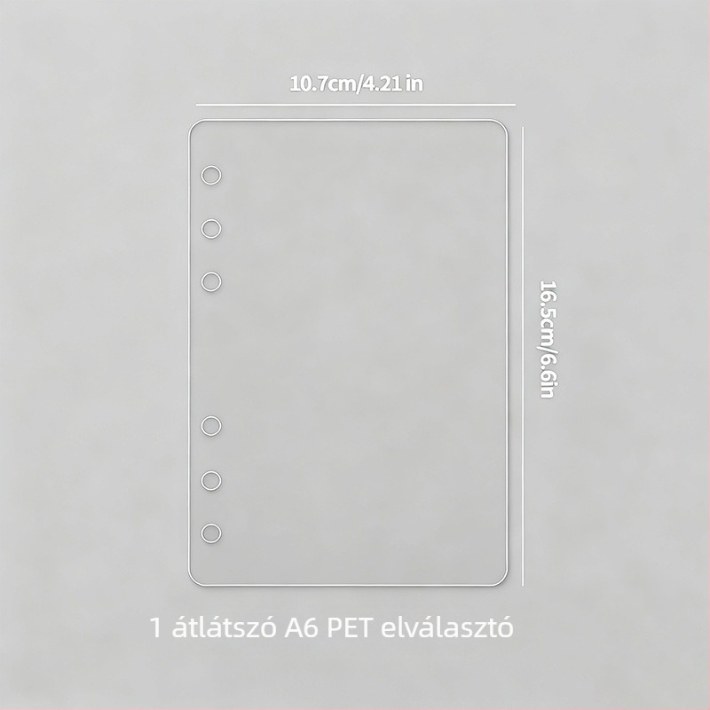 Vastag PET átlátszó belső oldalak elválasztója tervezőfüzethez, DIY