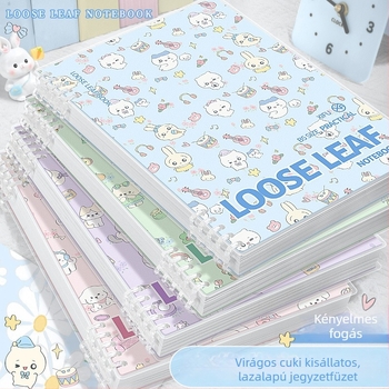 Virágos, aranyos háziállat témájú B5-ös lazán fűzött notesz, közép- és gimnáziumi tanulók számára, Ins stílusú napló