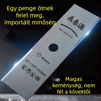 Benzines fűkasza egyenes pengéje, nehéz mangán acélból, importált