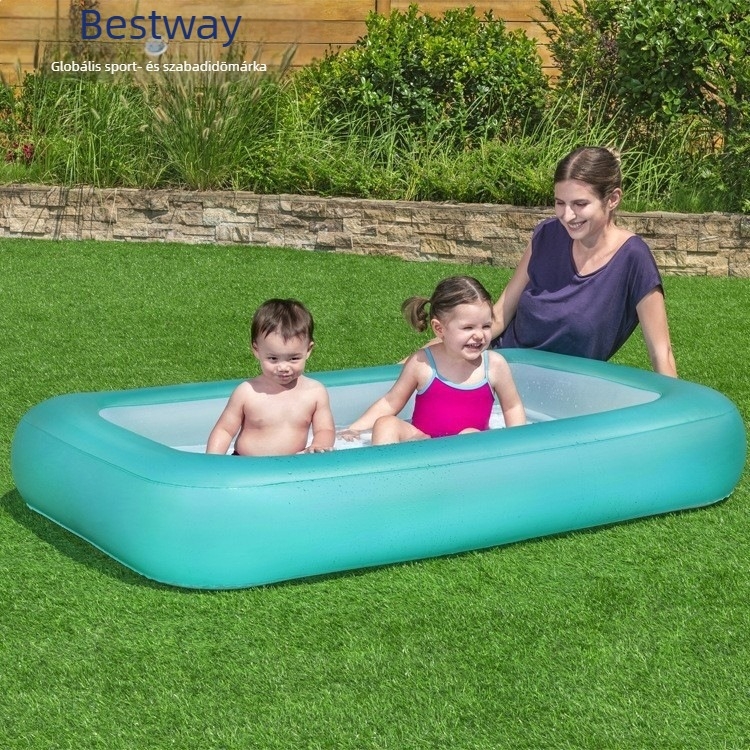 Bestway 51115 Gyermekeknek szóló téglalap alakú felfújható medence vízi játékokra és fürdéshez