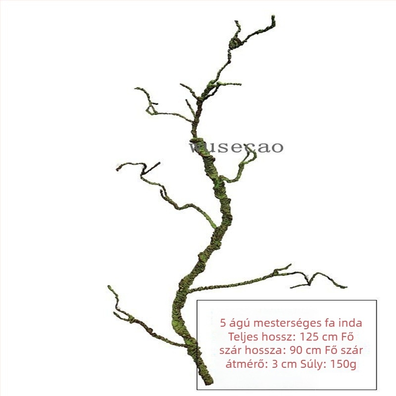 Mesterséges faágak, realisztikus habból készült indák kertészeti és díszítő célokra, rattan zöld növények, 100-200 cm magas