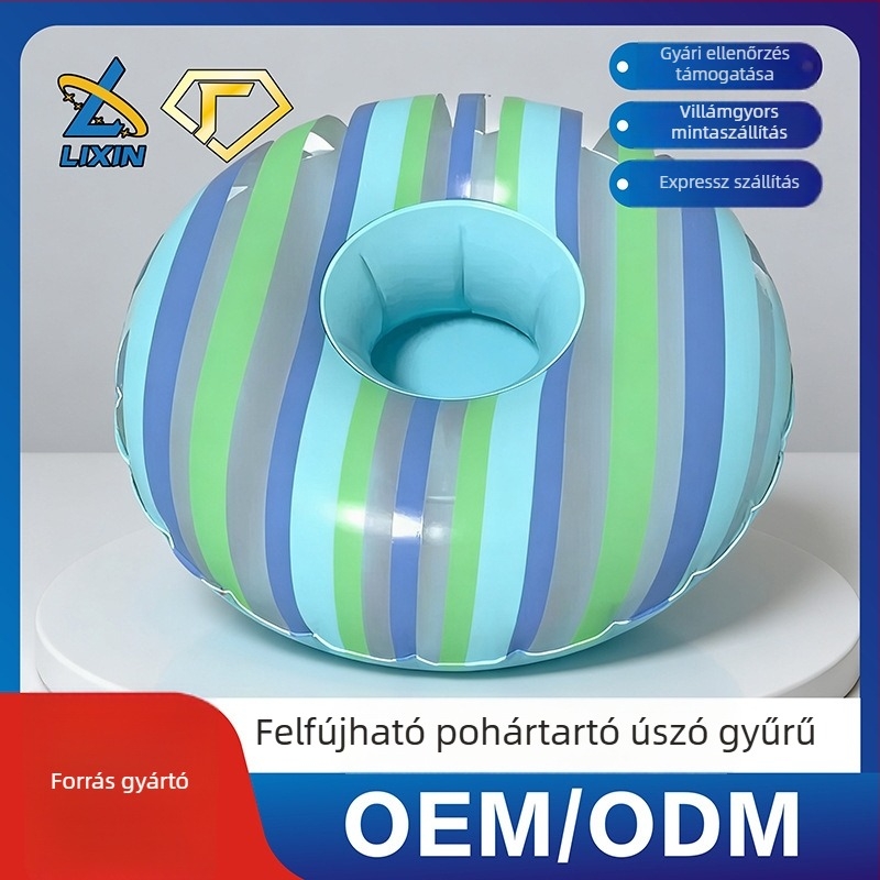 Személyre szabott, felfújható pohártartó víziszabadidőhöz, kerek lebegő pohártartó, vastagított és tartós, medencéhez és kádban
