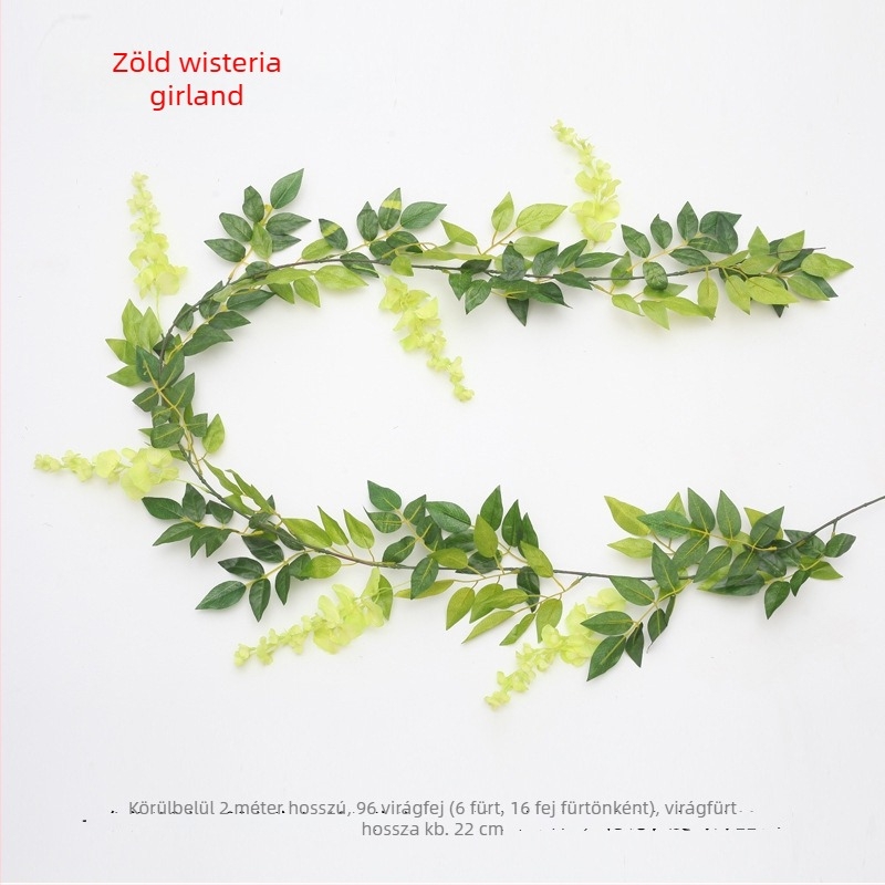 2 méteres művirágos wisteria szár dekoráció esküvőre és otthonra