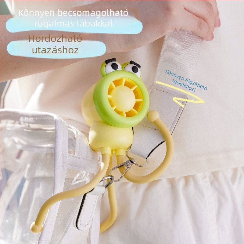 Új mini polip alakú ventilátor, aranyos rajzfilm asztali dísz az irodába, hordozható, újratölthető, erős légárammal