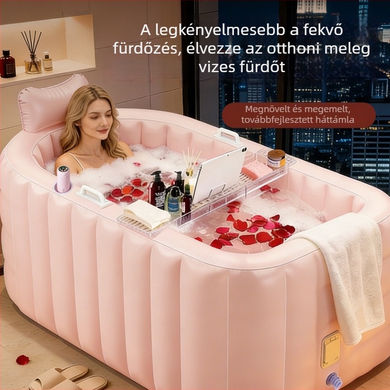 Megvastított PVC-ból készült felfújható kád, téglalap alakú szigetelt kültéri medence és pezsgőfürdő