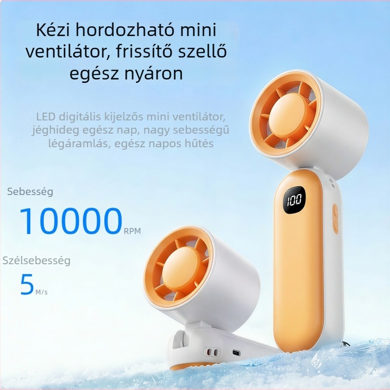 Nyakba akasztható, összecsukható kézi ventilátor, USB-s mini ventilátor