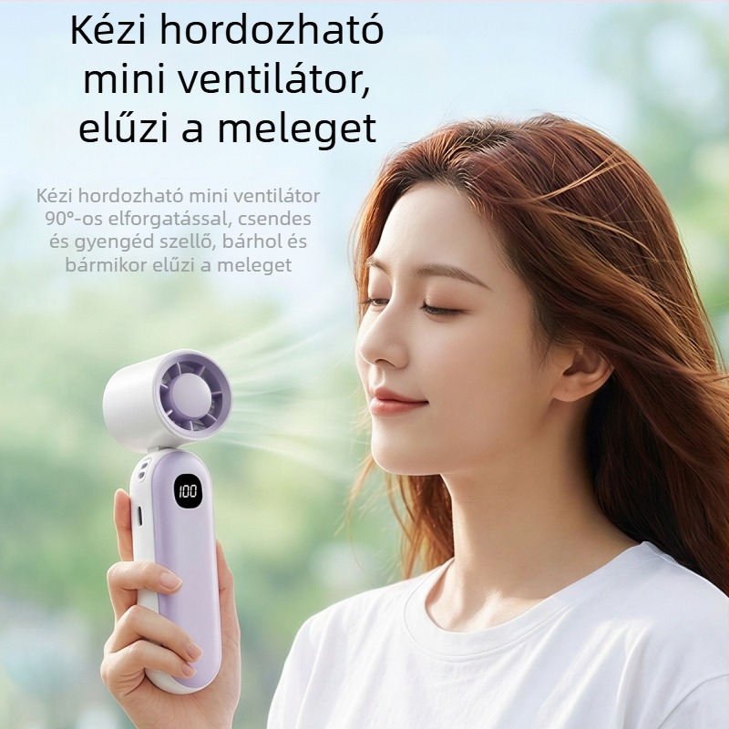 Nyakba akasztható, összecsukható kézi ventilátor, USB-s mini ventilátor