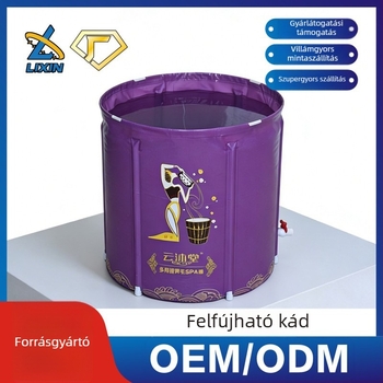 Kör alakú, felfújható fürdőkáda, gyors feltöltés, szigetelés és hőmérséklet-zár, összecsukható kis helyekhez
