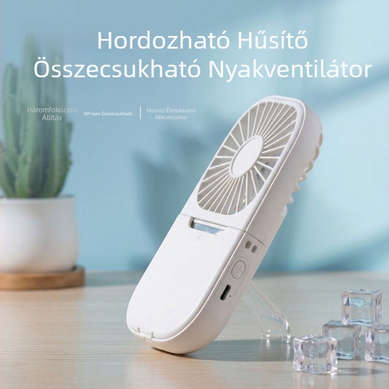 Kézi USB ventilátor beépített akkumulátorral, hosszú üzemidő, kompakt, összecsukható, hordozható utazásokhoz, kollégiumba vagy irodába