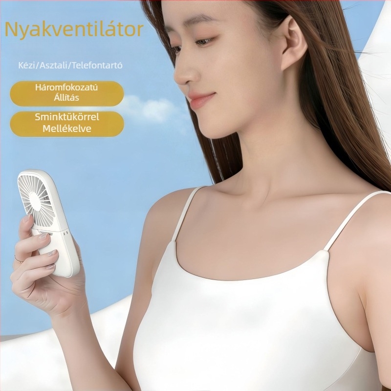 Kézi USB ventilátor beépített akkumulátorral, hosszú üzemidő, kompakt, összecsukható, hordozható utazásokhoz, kollégiumba vagy irodába
