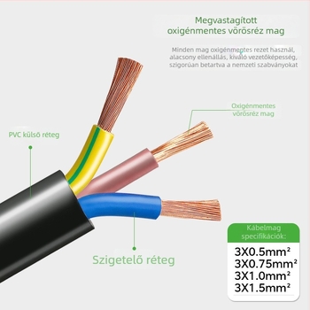 BS tanúsítványú UK hárompontos notebook adapter töltőkábel