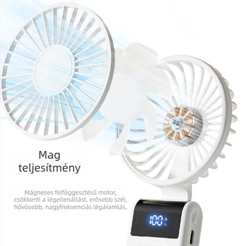 Összecsukható nyakventilátor, mini kézi ventilátor, kültéri hordozható, csendes, erős légárammal