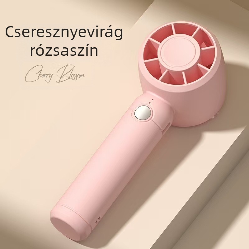 USB-töltéses kézi és asztali mini ventilátor beépített akkumulátorral (300–500 mAh), 3 lapát, 3 fokozat, csendes működés
