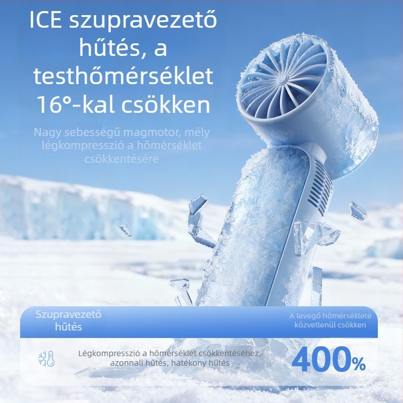 Jéghűtésű kézi ventilátor, USB-töltés, hordozható, összecsukható mini ventilátor kültéri használatra