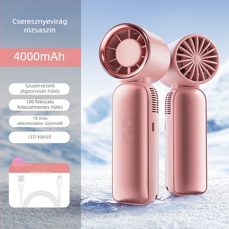 Jéghűtésű kézi ventilátor, USB-töltés, hordozható, összecsukható mini ventilátor kültéri használatra